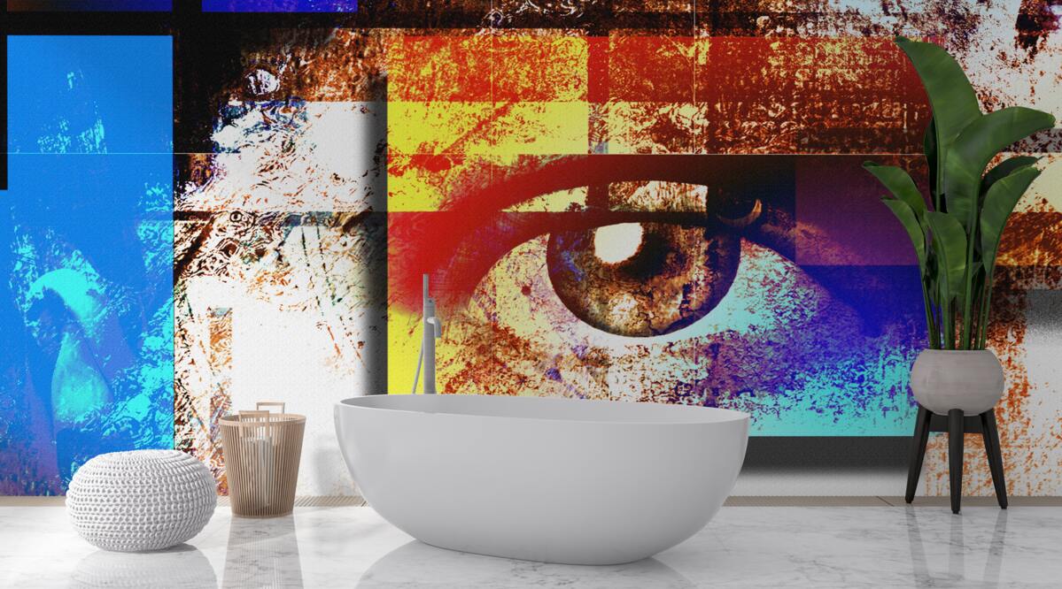 Papier peint un œil dans une palette multicolore