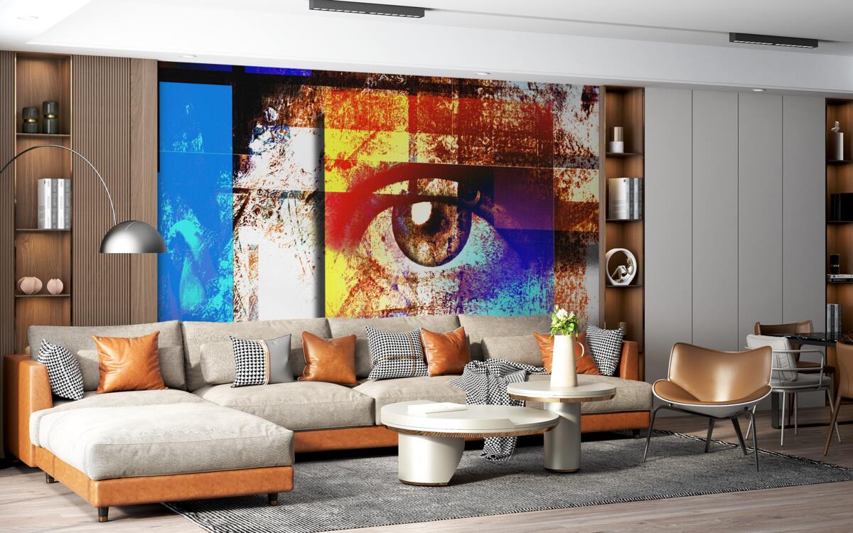 Papier peint un œil dans une palette multicolore