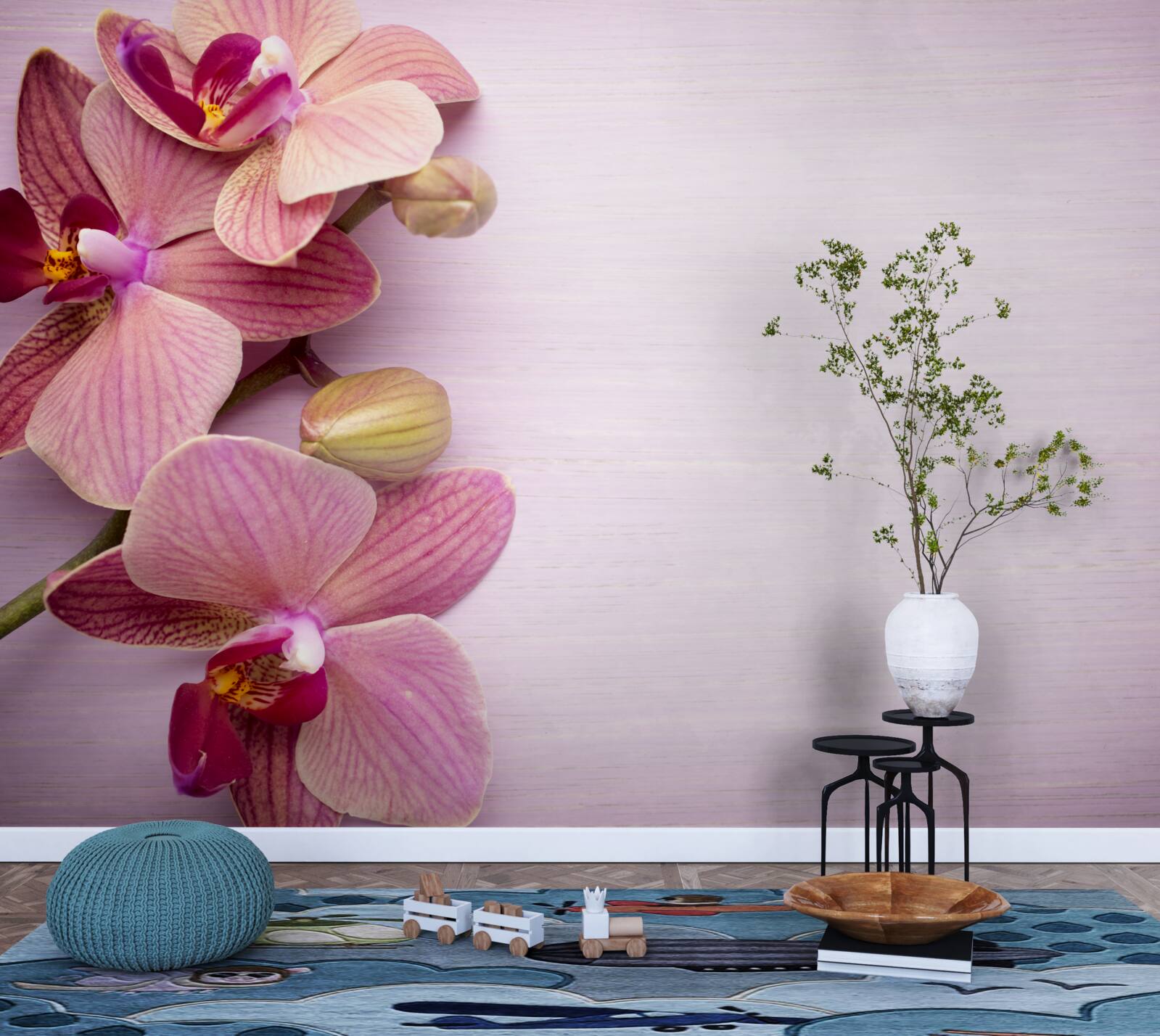 Papier peint Les orchidées sont d'une beauté rose étonnante