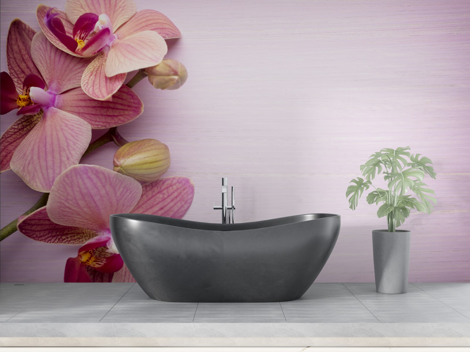 Papier peint Les orchidées sont d'une beauté rose étonnante