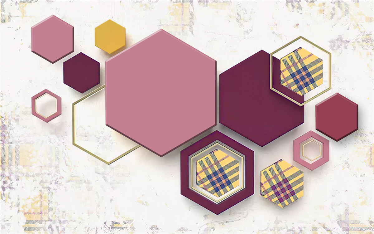 Papier peint formes pentagonales avec remplissage
