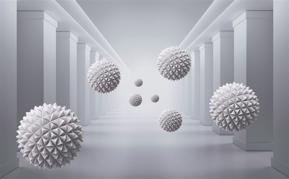 Papier peint les balles disparaissent dans un couloir sans fin