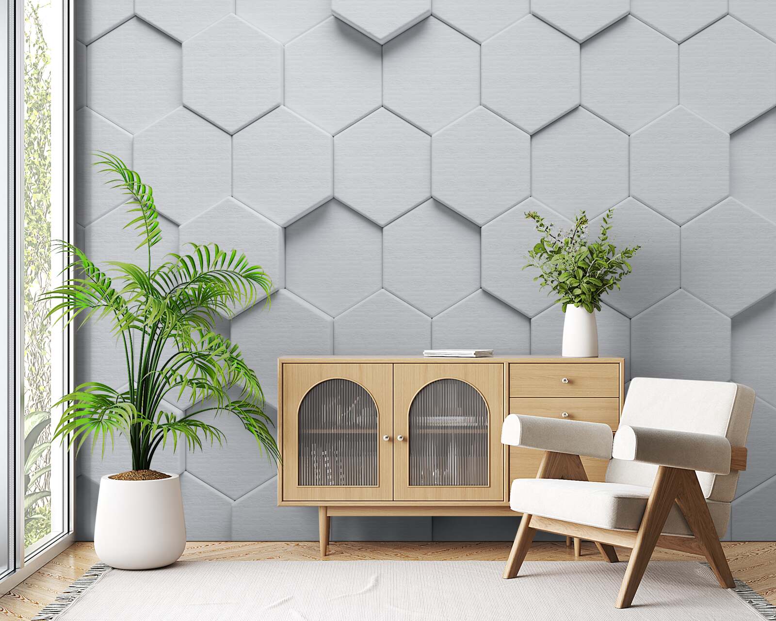 Papier peint grands objets en argent