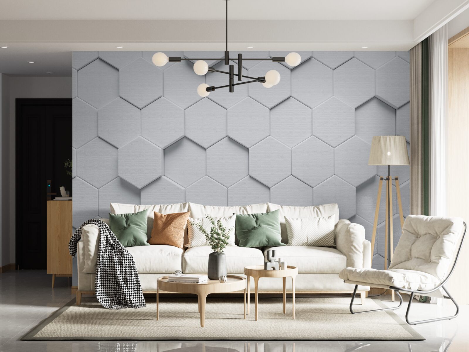 Papier peint grands objets en argent