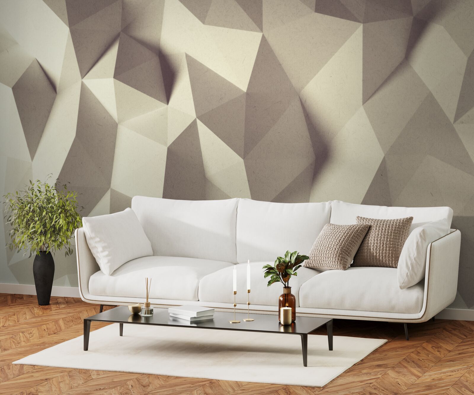 Papier peint texture de formes géométriques avec un volume clair