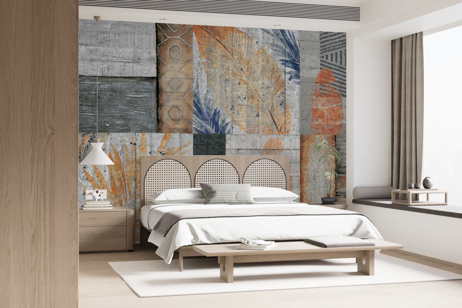 Papier peint figures géométriques dans des feuilles