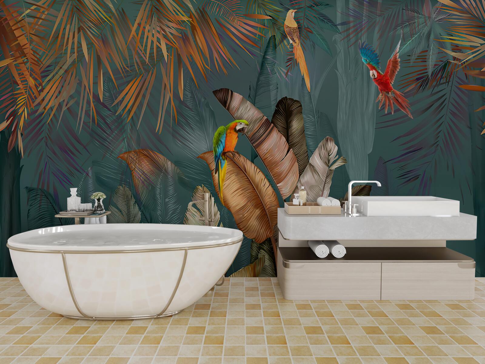 Papier peint rencontre de deux perroquets