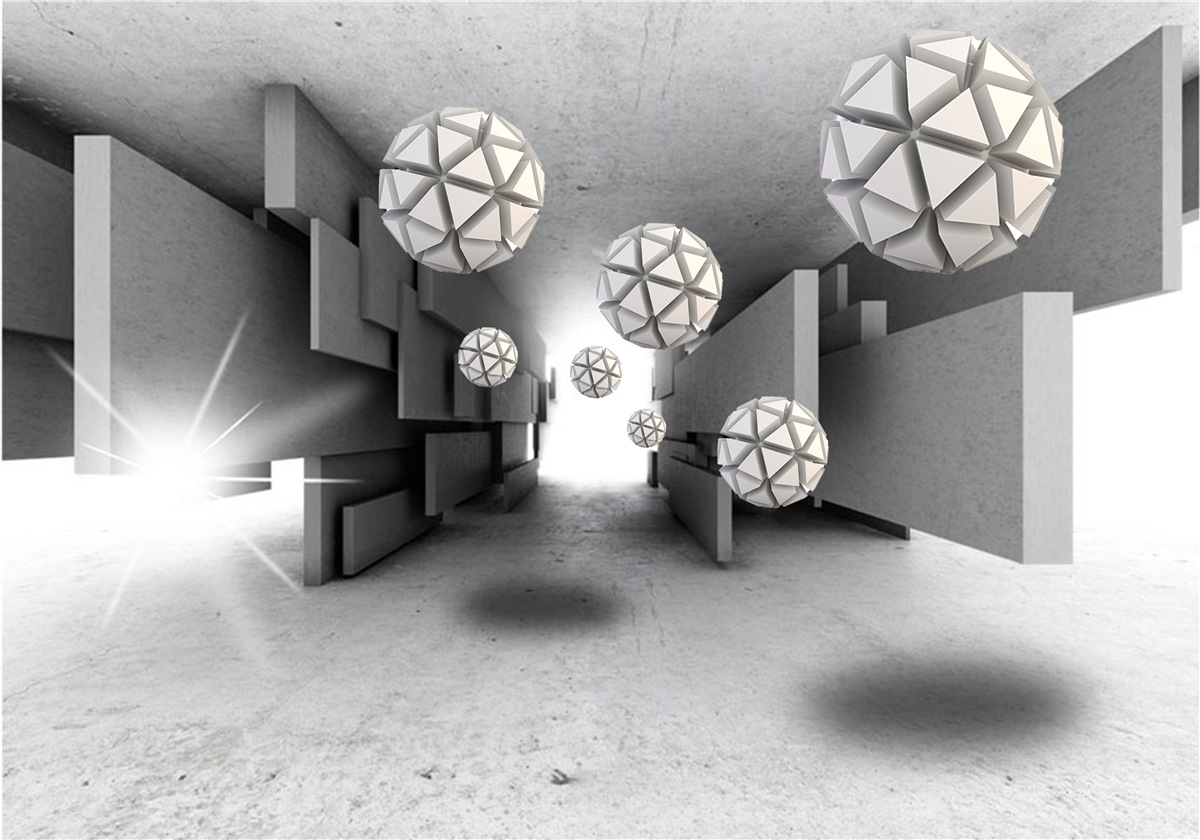 Papier peint composition de formes géométriques