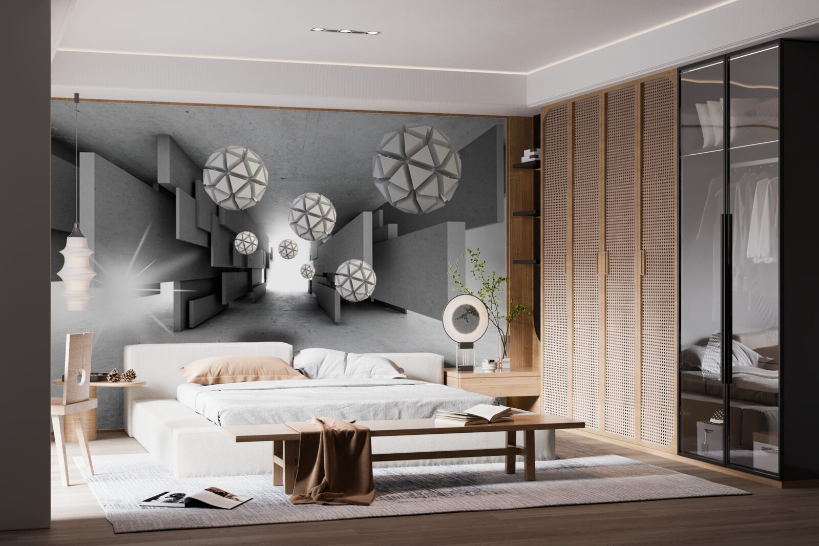 Papier peint composition de formes géométriques