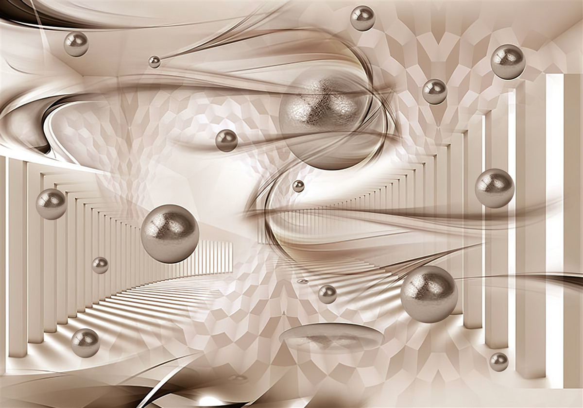 Papier peint abstrait en soie rose avec perles