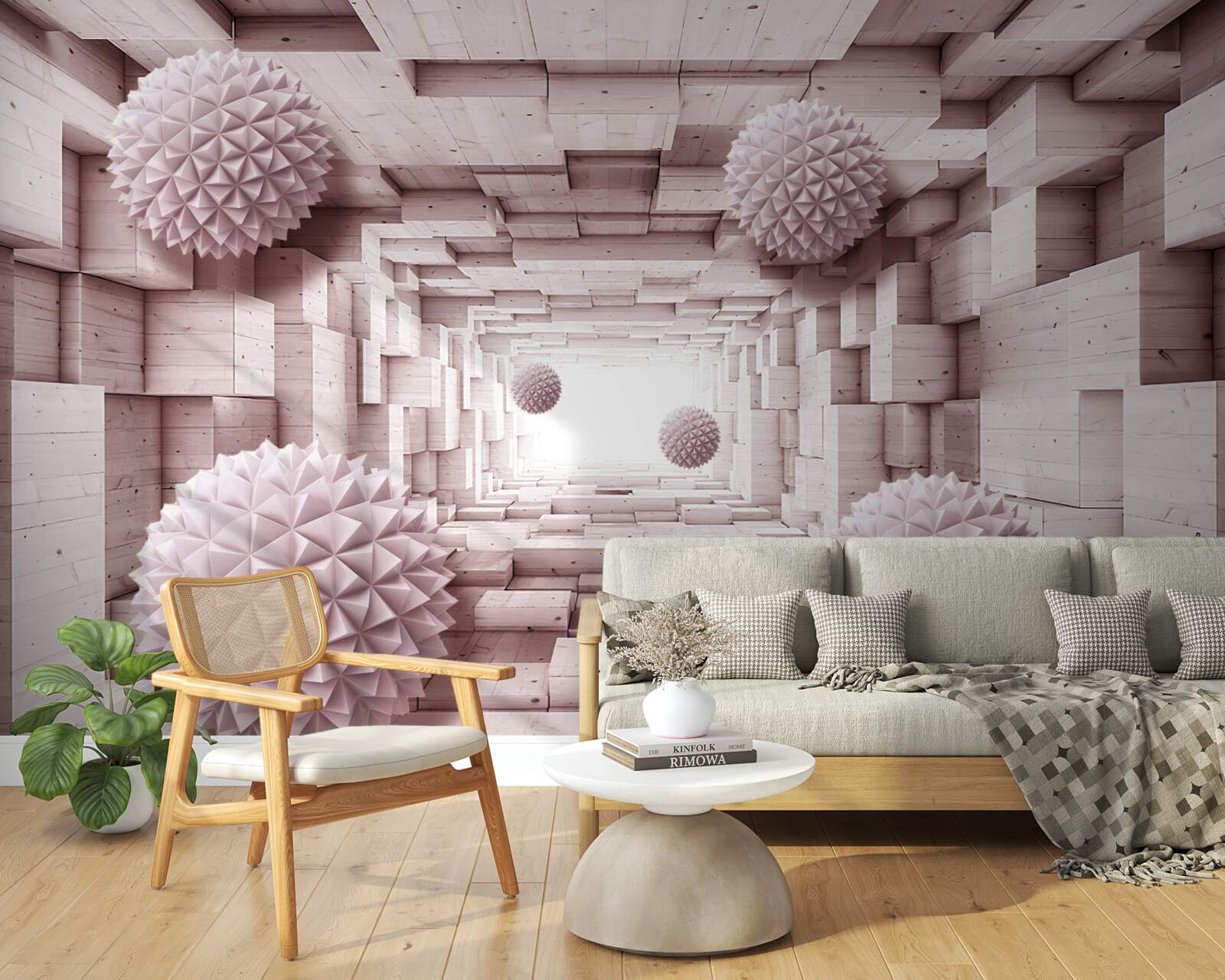 Papier peint boules géométriques allant à l'infini