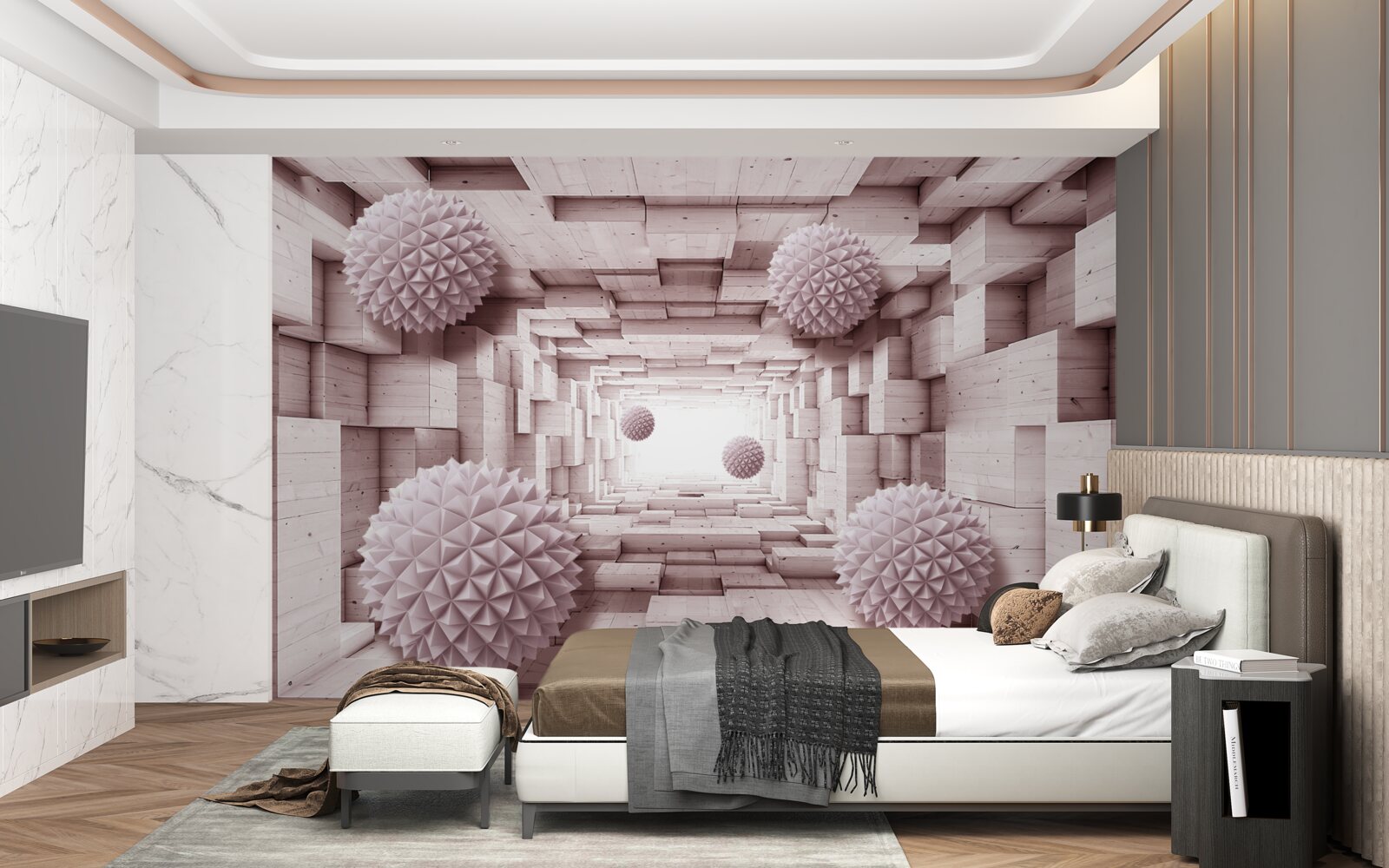 Papier peint boules géométriques allant à l'infini