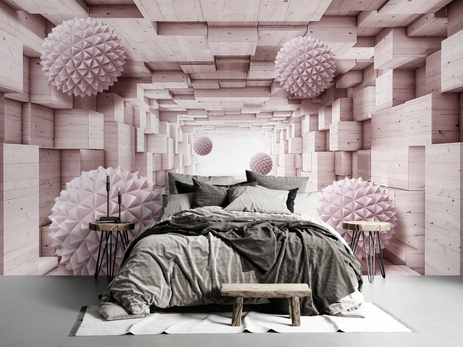 Papier peint boules géométriques allant à l'infini