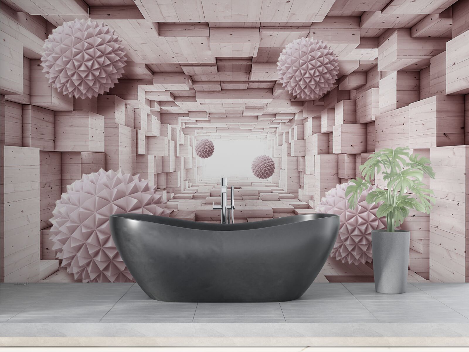 Papier peint boules géométriques allant à l'infini