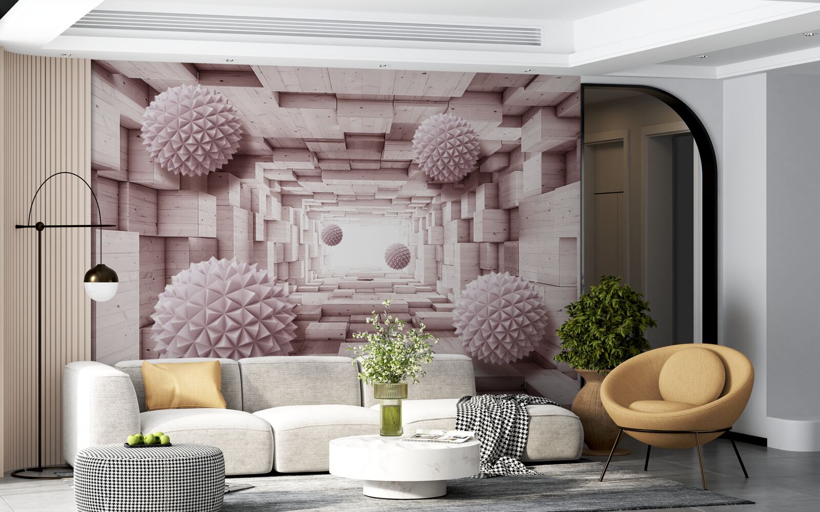 Papier peint boules géométriques allant à l'infini