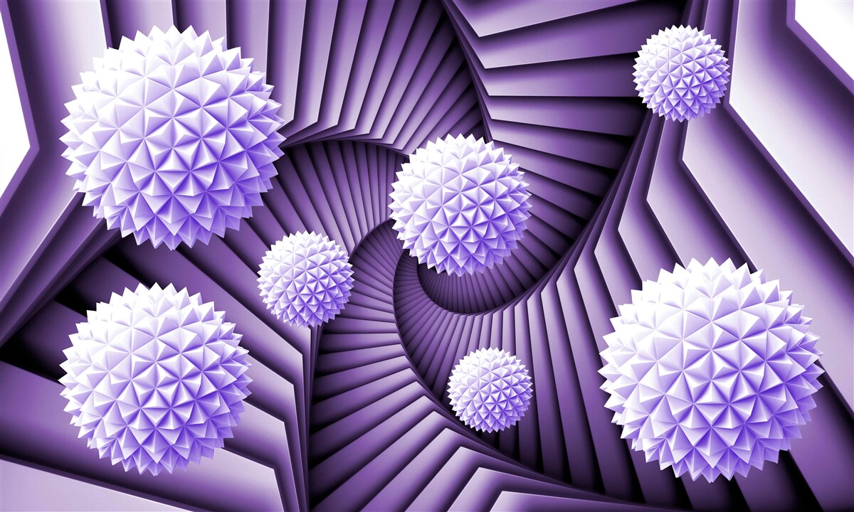 Papier peint l'échelle et la balle dans l'abstrait