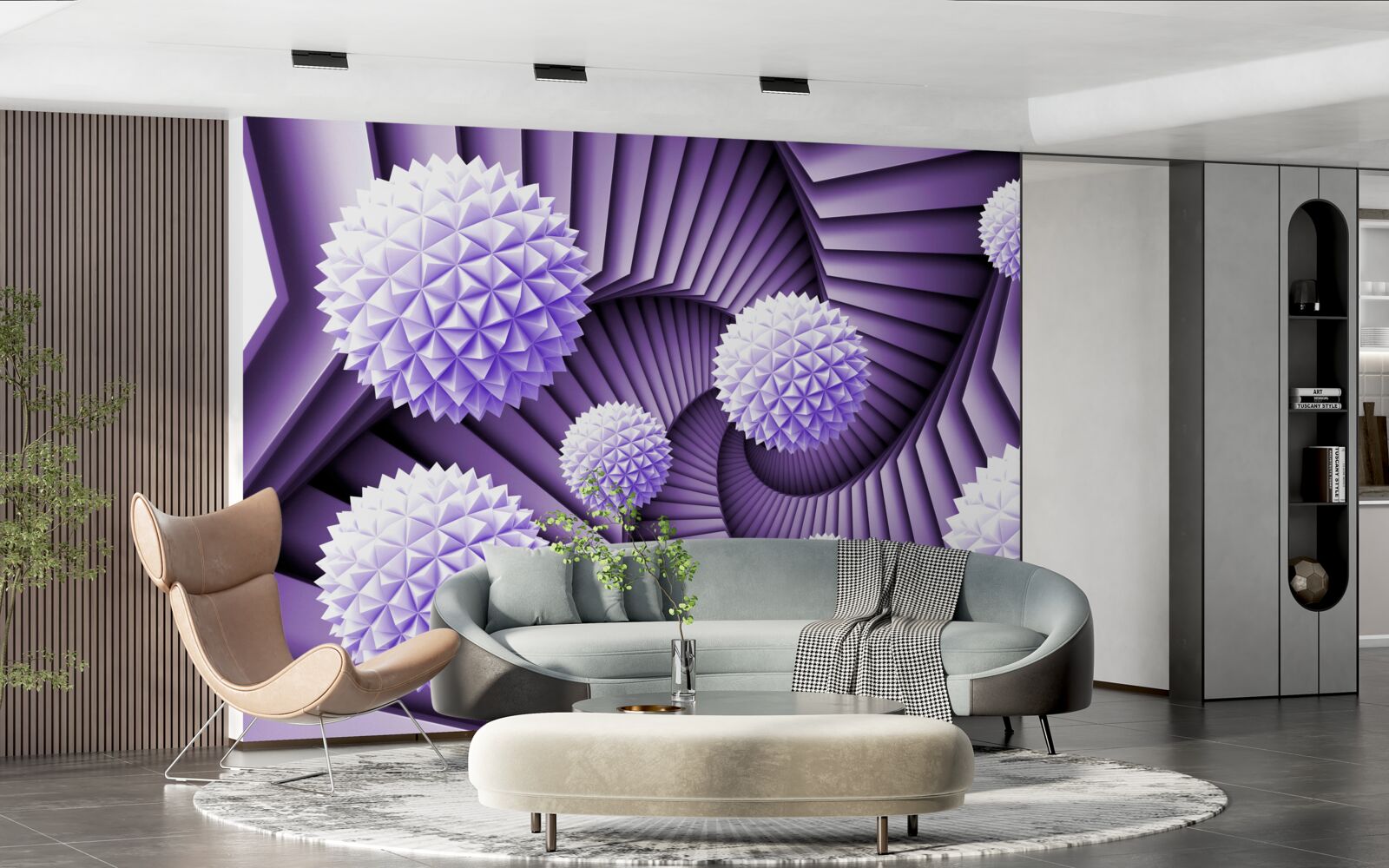 Papier peint l'échelle et la balle dans l'abstrait