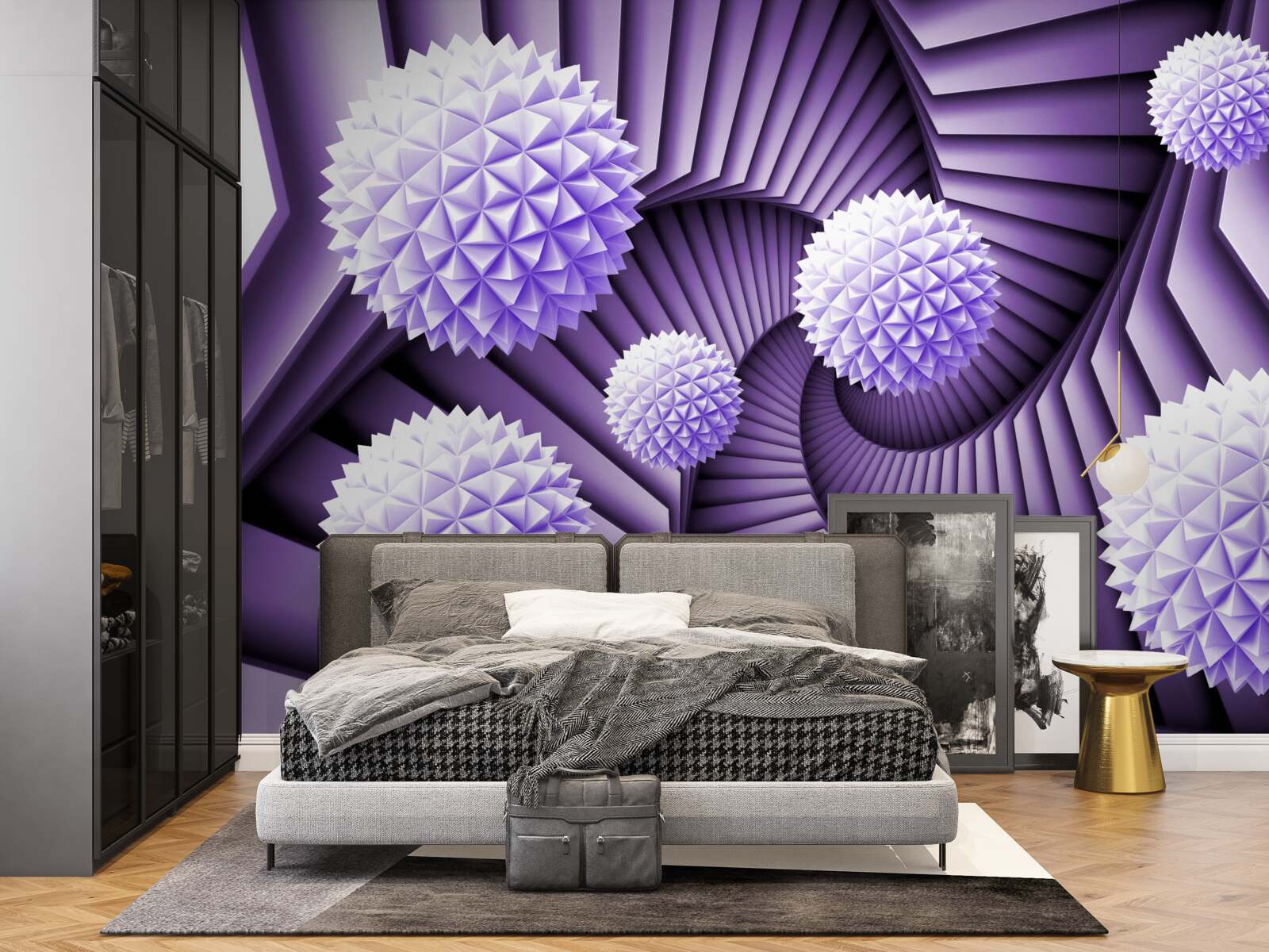 Papier peint l'échelle et la balle dans l'abstrait