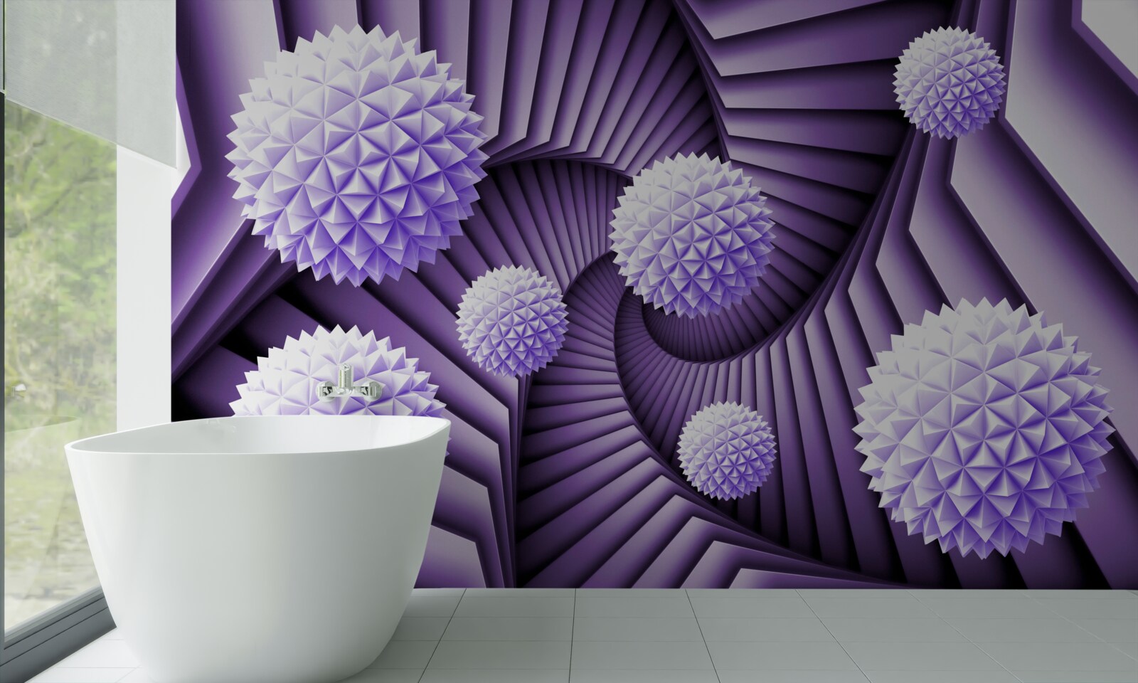 Papier peint l'échelle et la balle dans l'abstrait