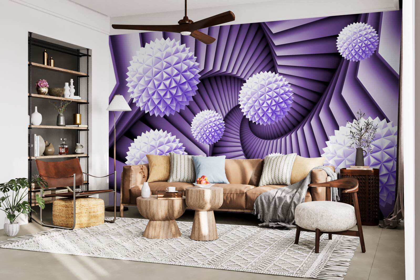 Papier peint l'échelle et la balle dans l'abstrait