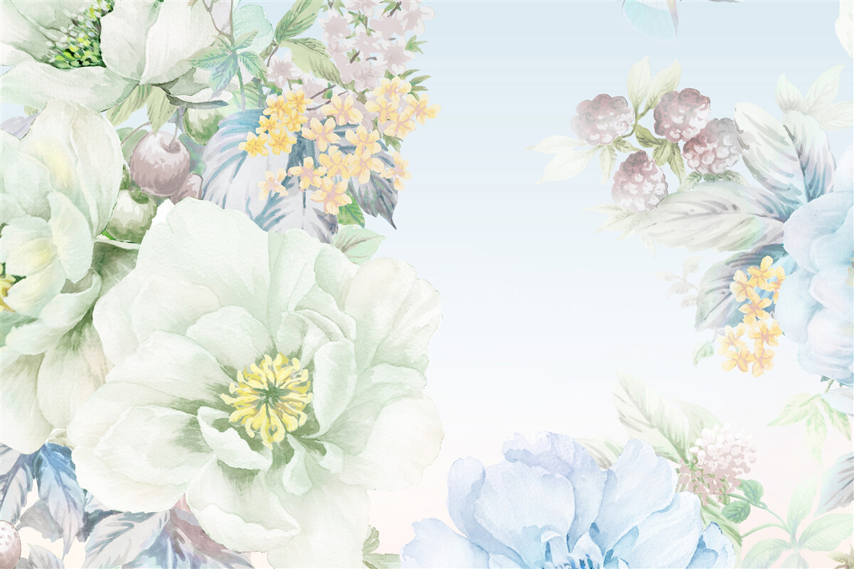 Papier peint des fleurs aux couleurs douces et pastel