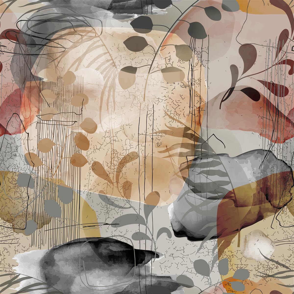 Papier peint rideaux de lit à motifs abstraits