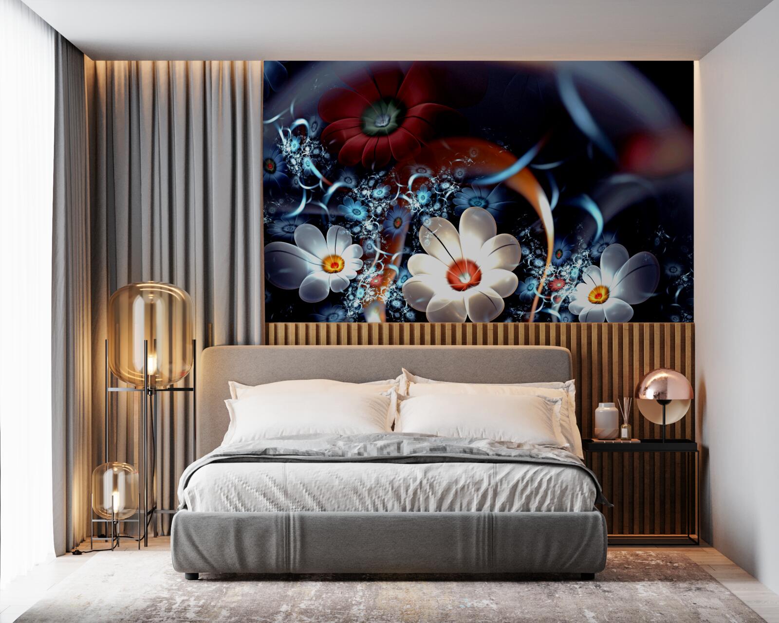 Papier peint grandes fleurs