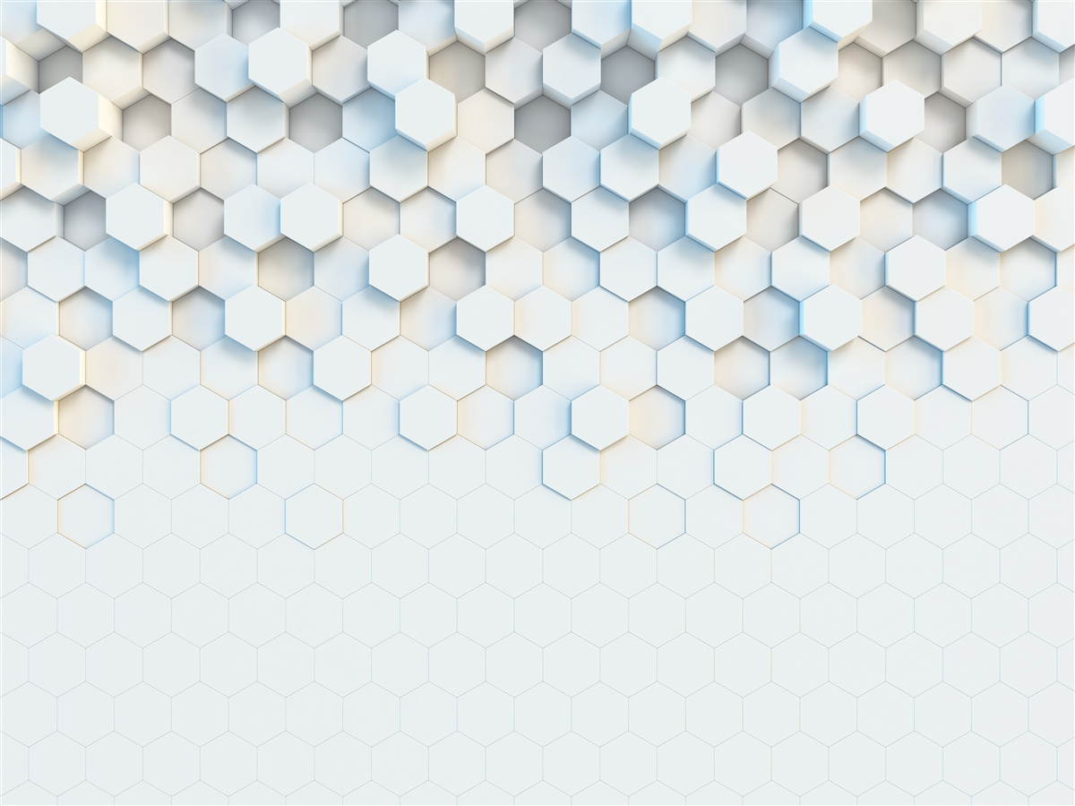 Papier peint les hexagones sont blancs