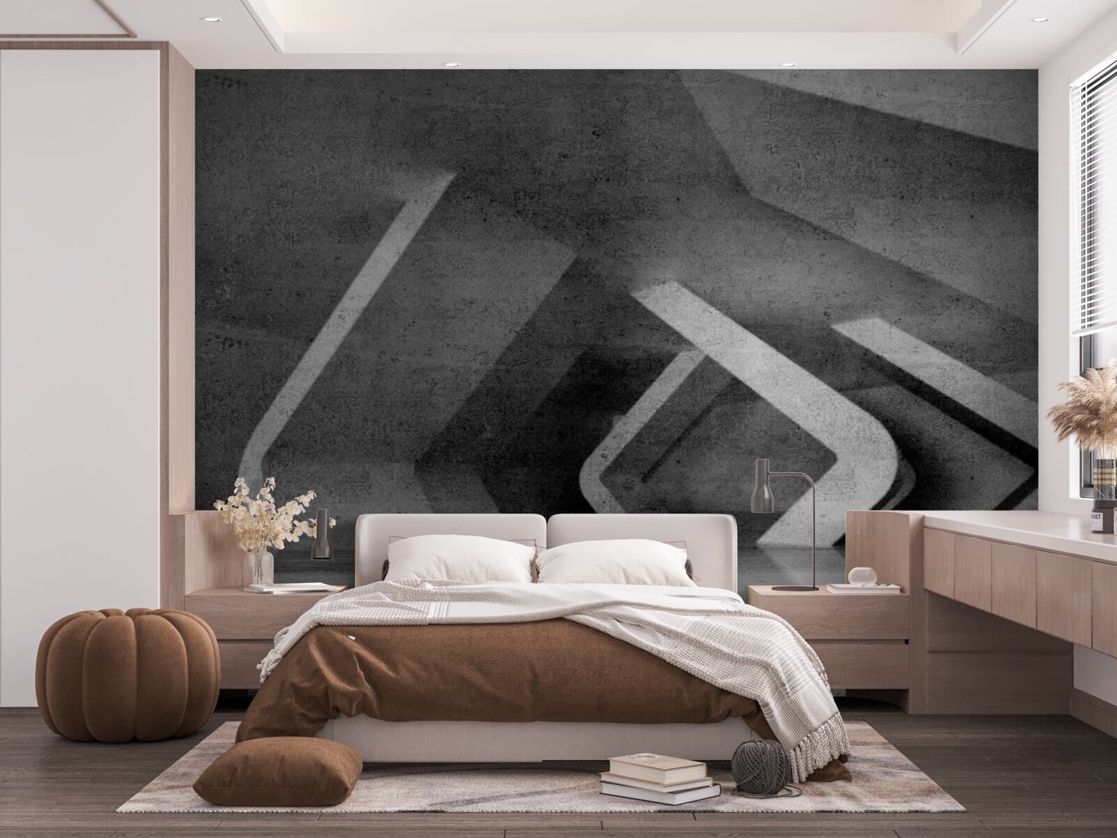 Papier peint tunnel gris