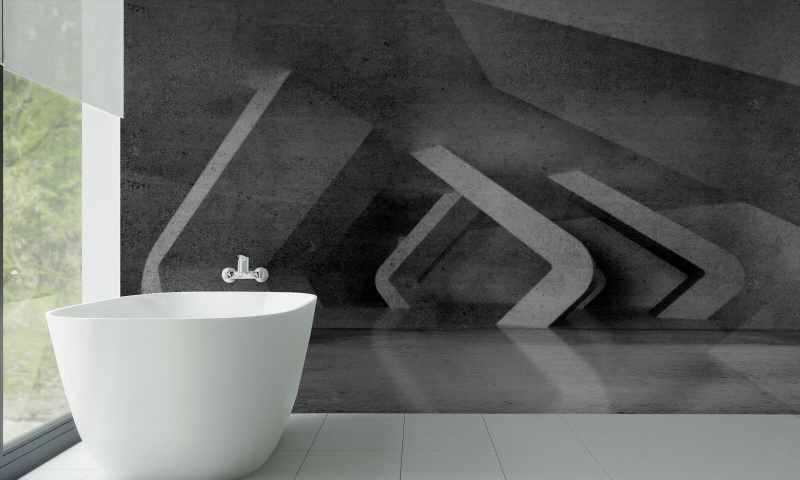 Papier peint tunnel gris