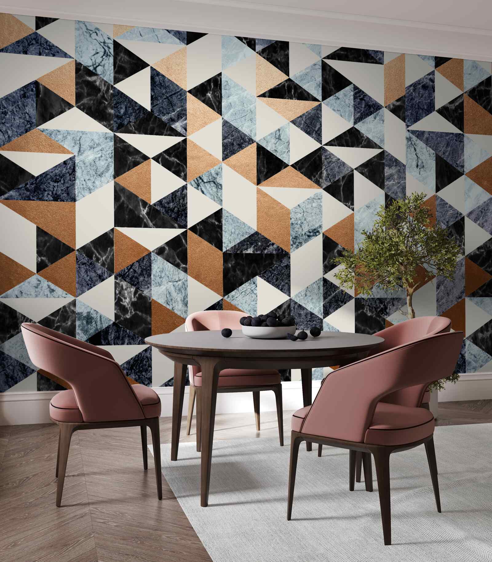 Papier peint panneau abstrait avec personnages multicolores