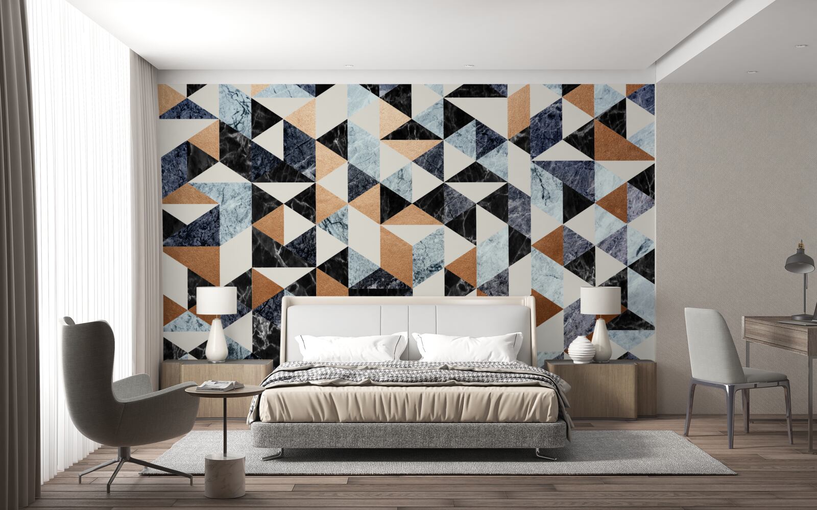 Papier peint panneau abstrait avec personnages multicolores