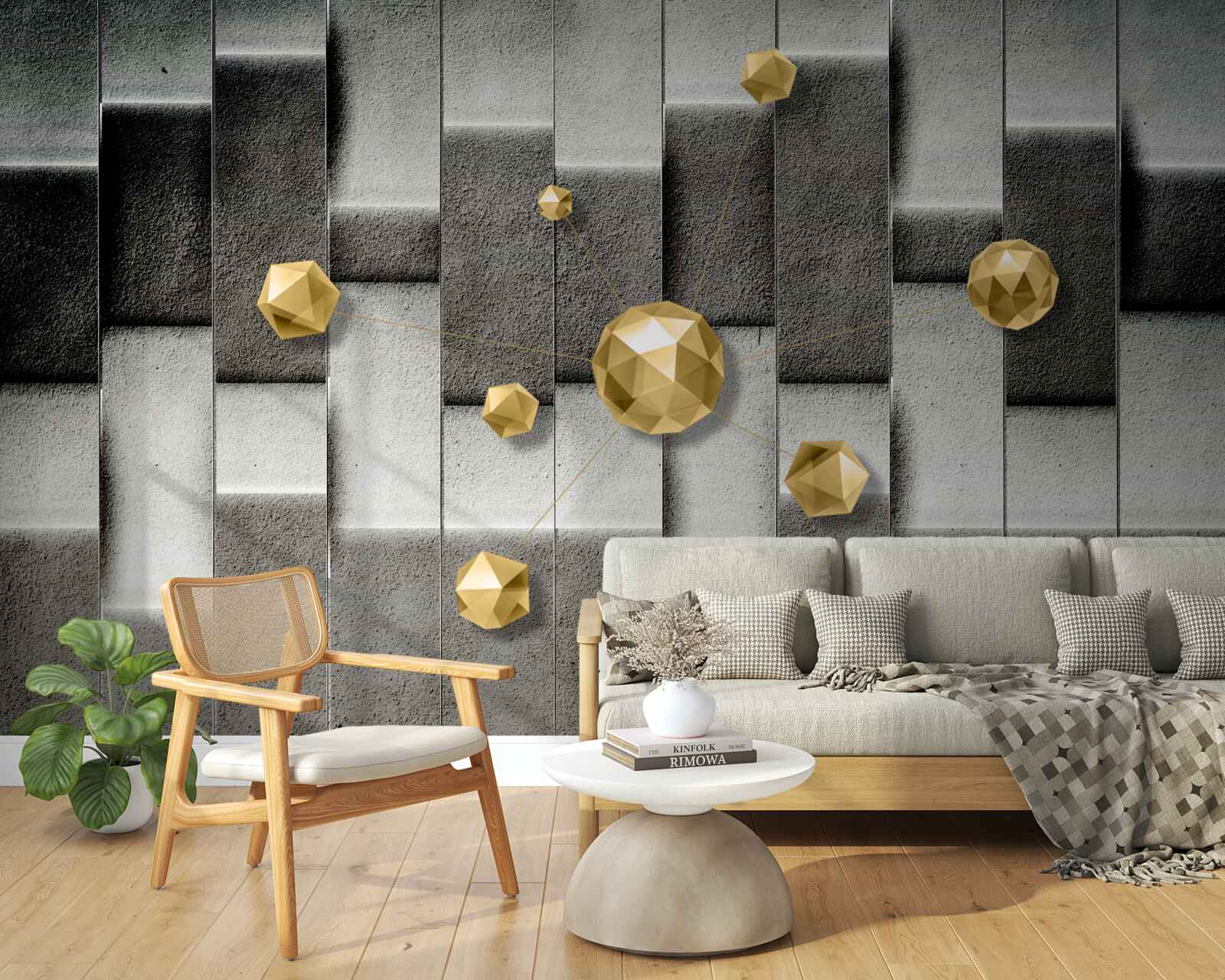 Papier peint Chiffres d'or volumétriques