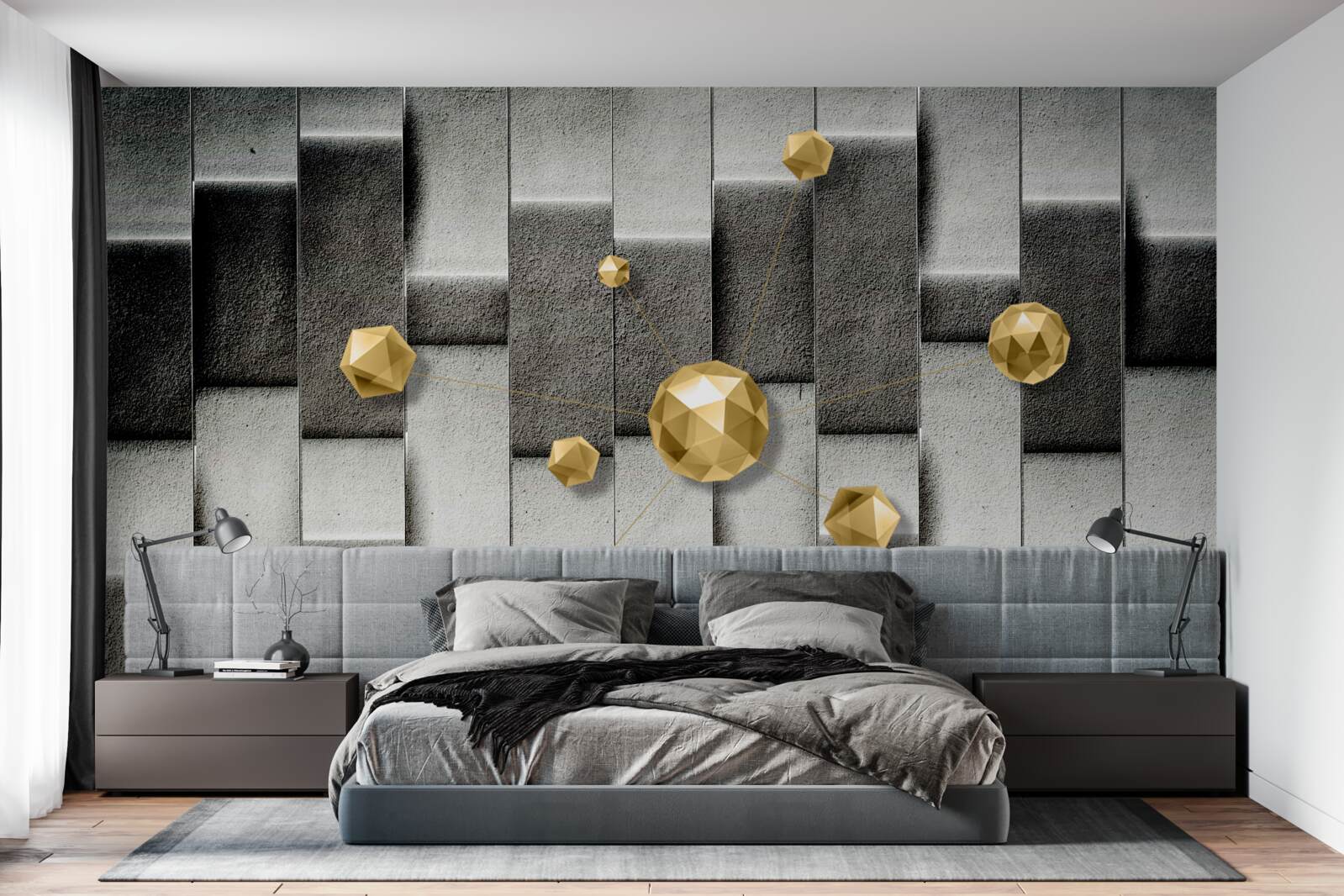 Papier peint Chiffres d'or volumétriques