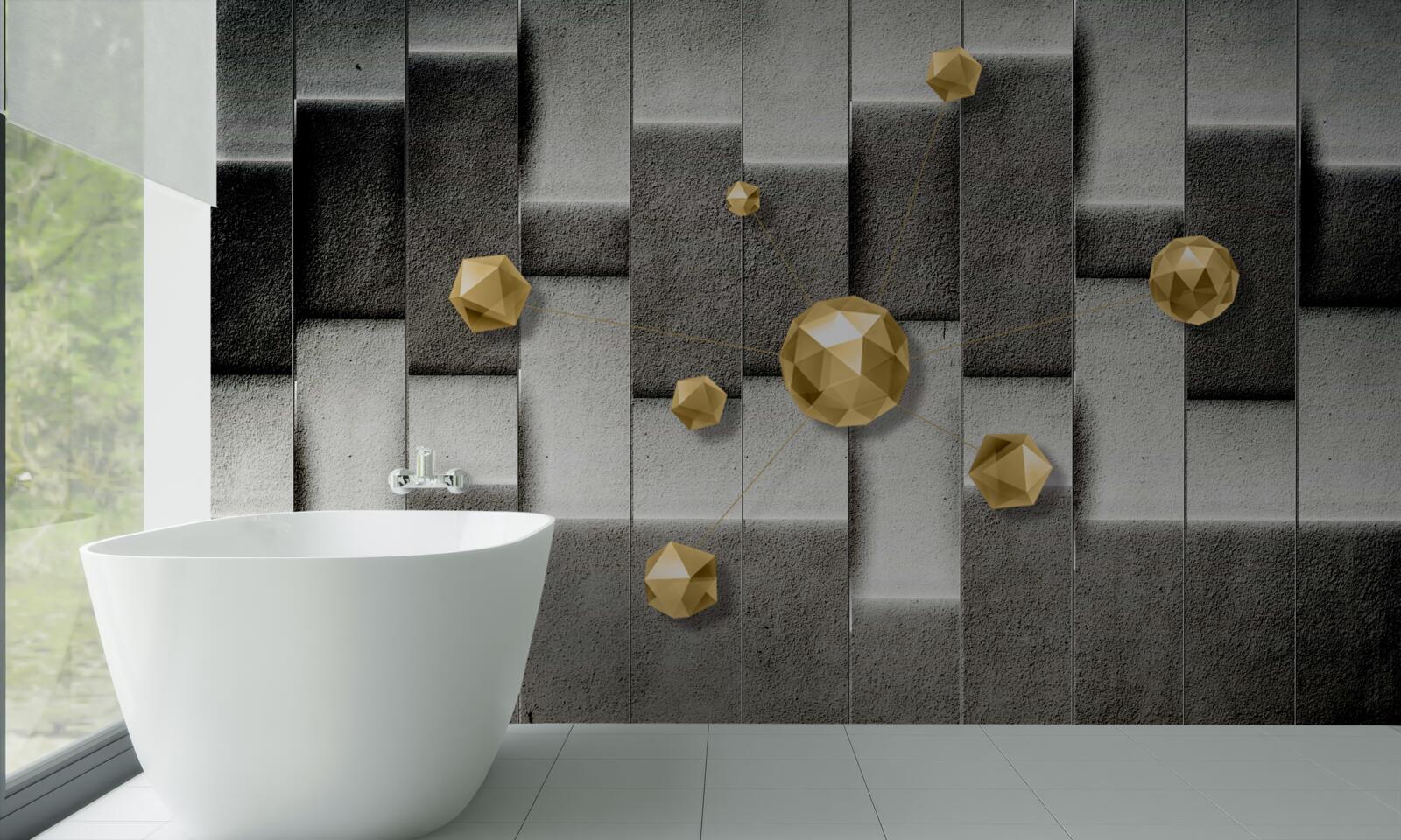 Papier peint Chiffres d'or volumétriques