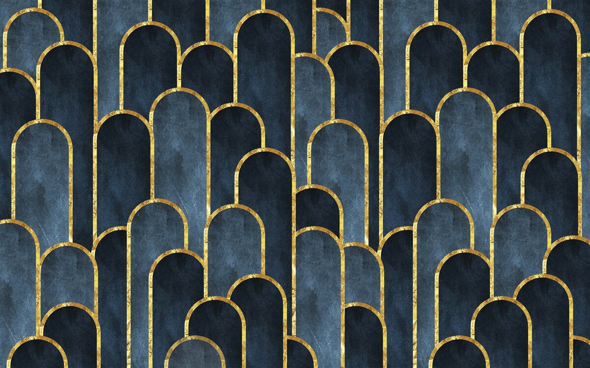 Papier peint accents dorés sur des tops noirs et aérés