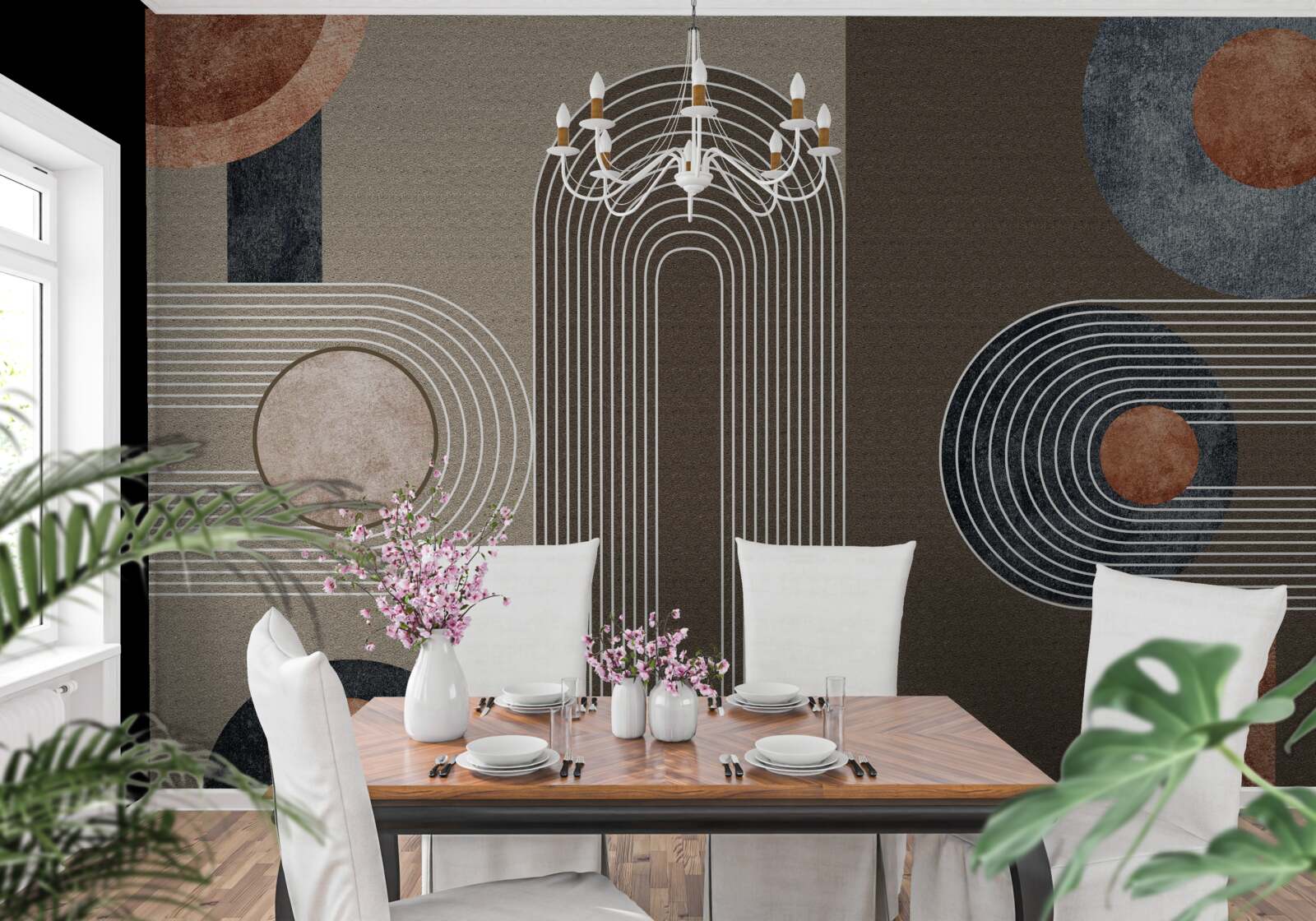 Papier peint les lignes s'enchaînent avec fluidité