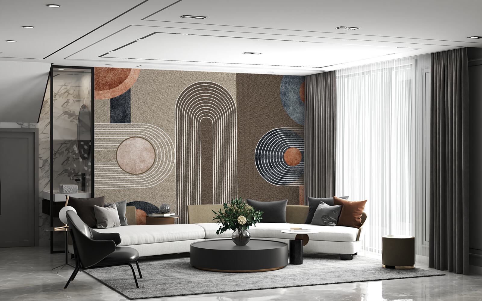 Papier peint les lignes s'enchaînent avec fluidité