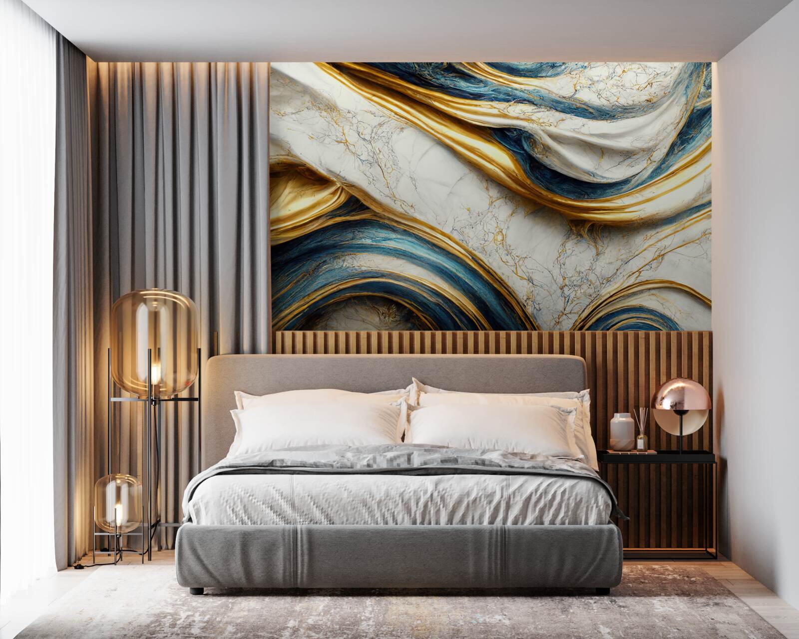 Papier peint quatre options d'abat-jour en marbre