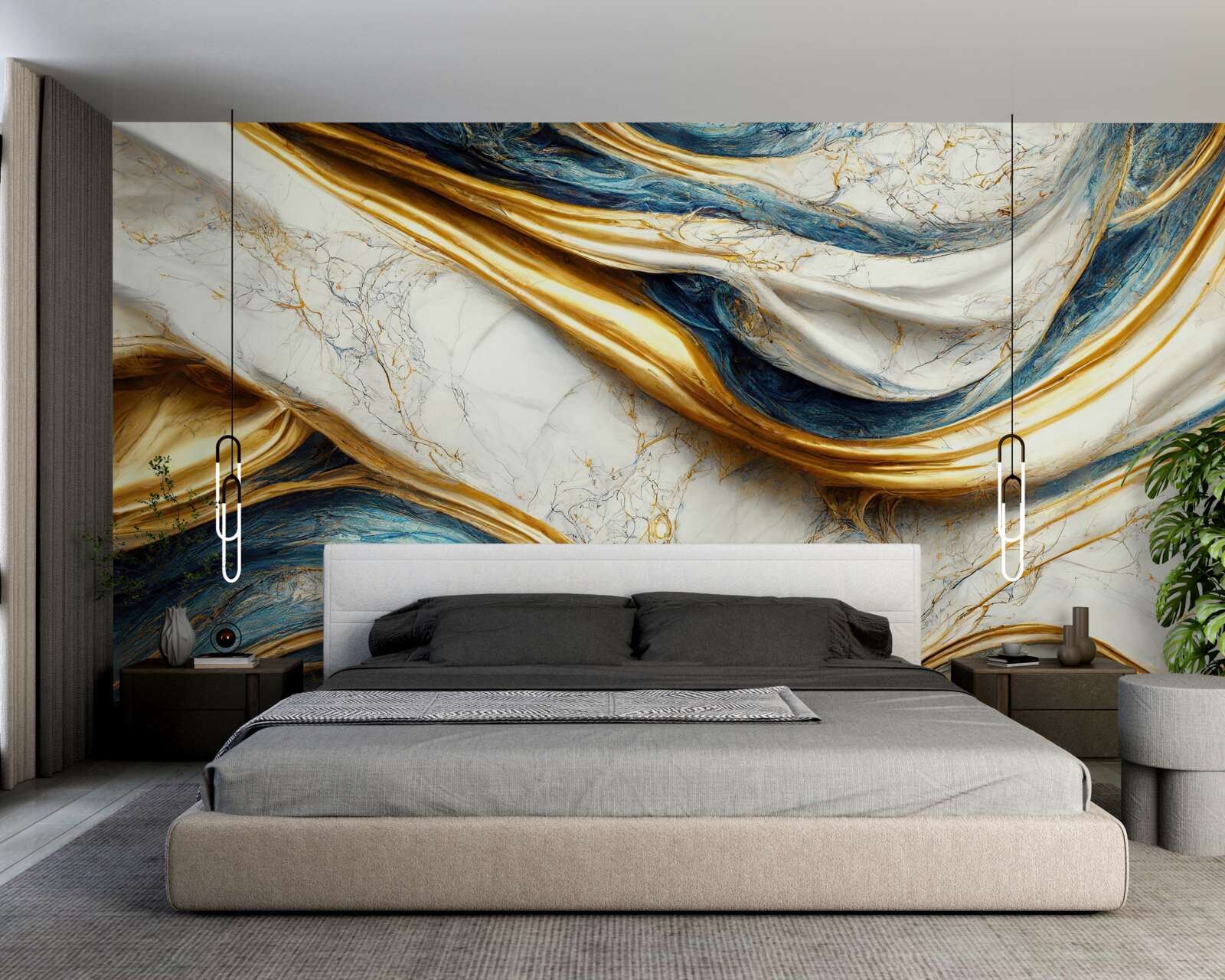 Papier peint quatre options d'abat-jour en marbre