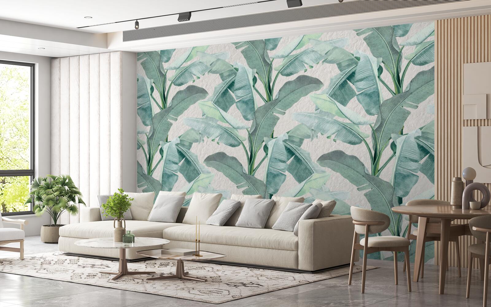 Papier peint les feuilles de la fougère sont vert clair