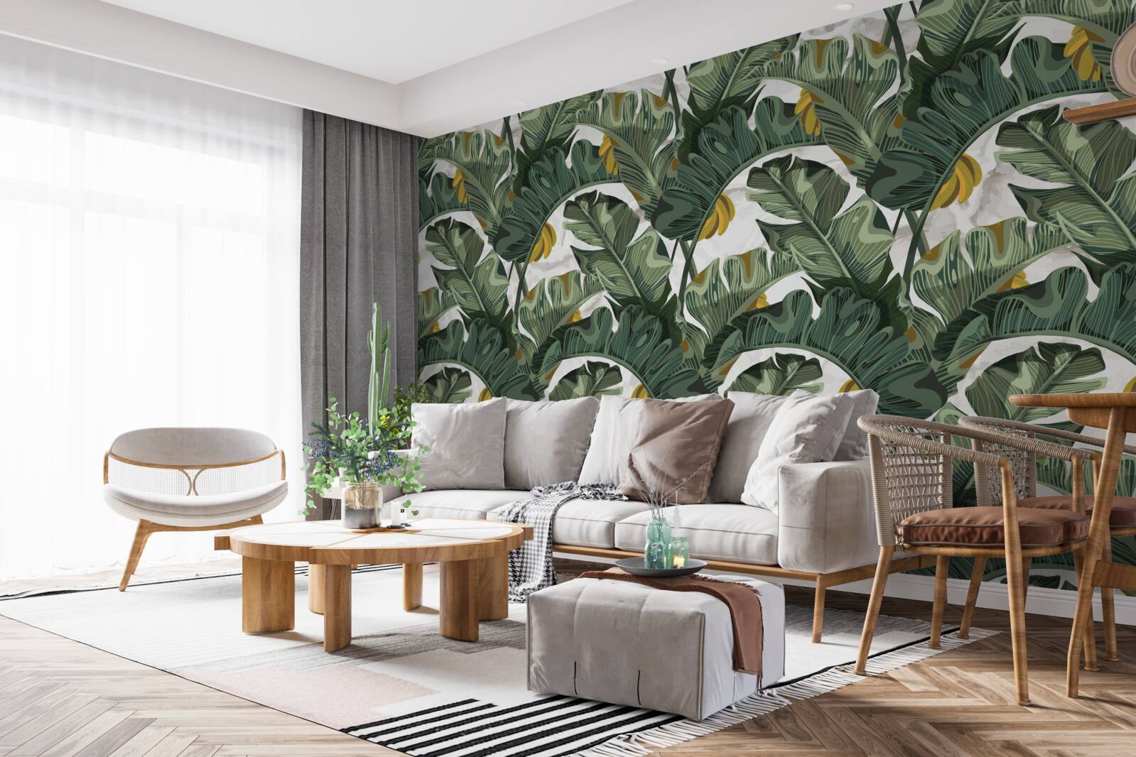 Papier peint image abstraite de feuilles de fougère