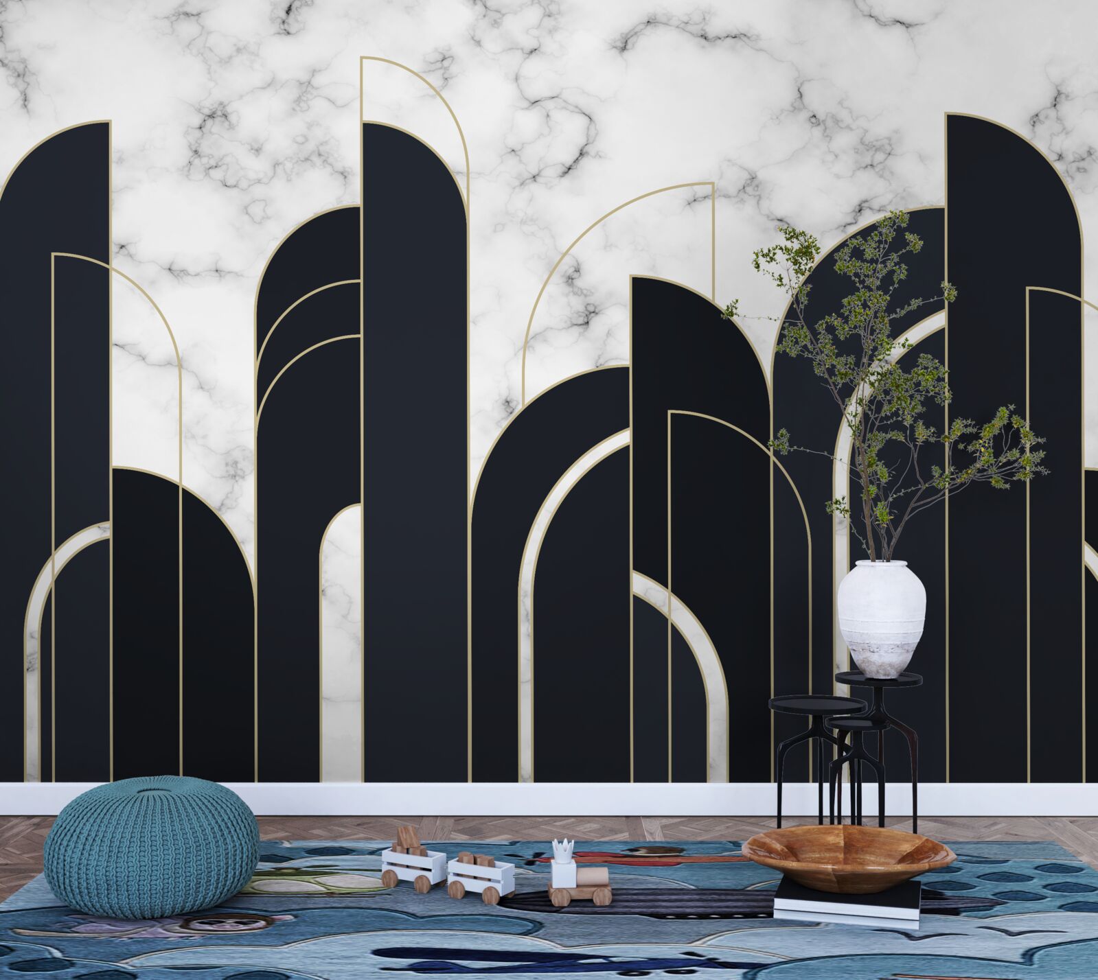 Papier peint lignes verticales noires sur l'écran d'accueil gris