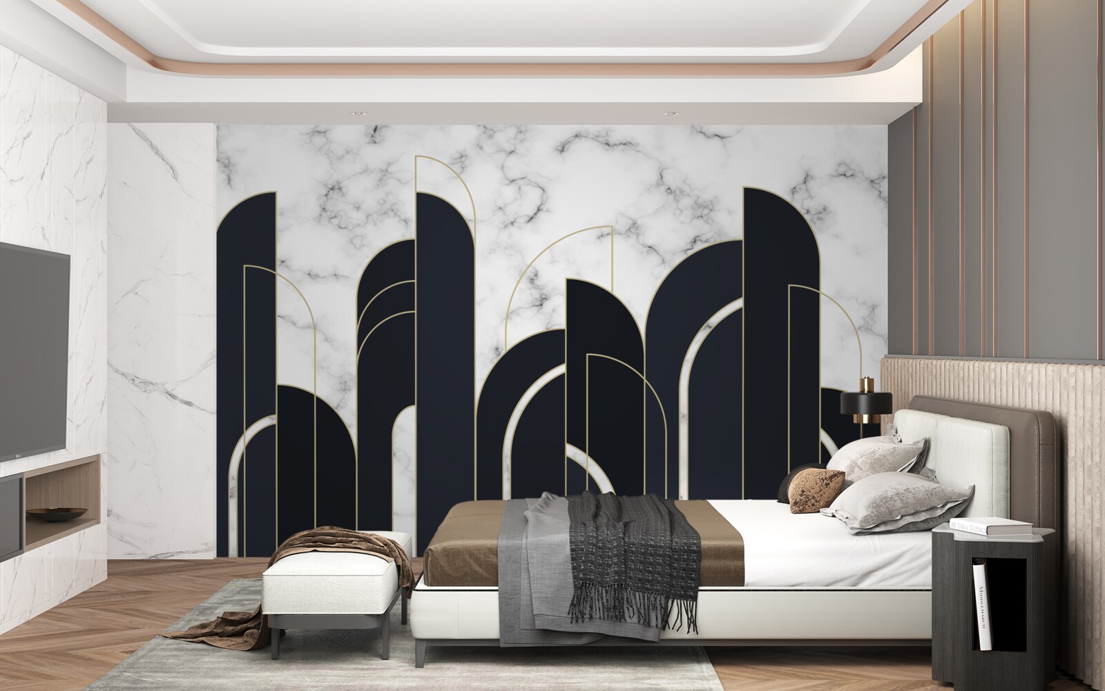 Papier peint lignes verticales noires sur l'écran d'accueil gris