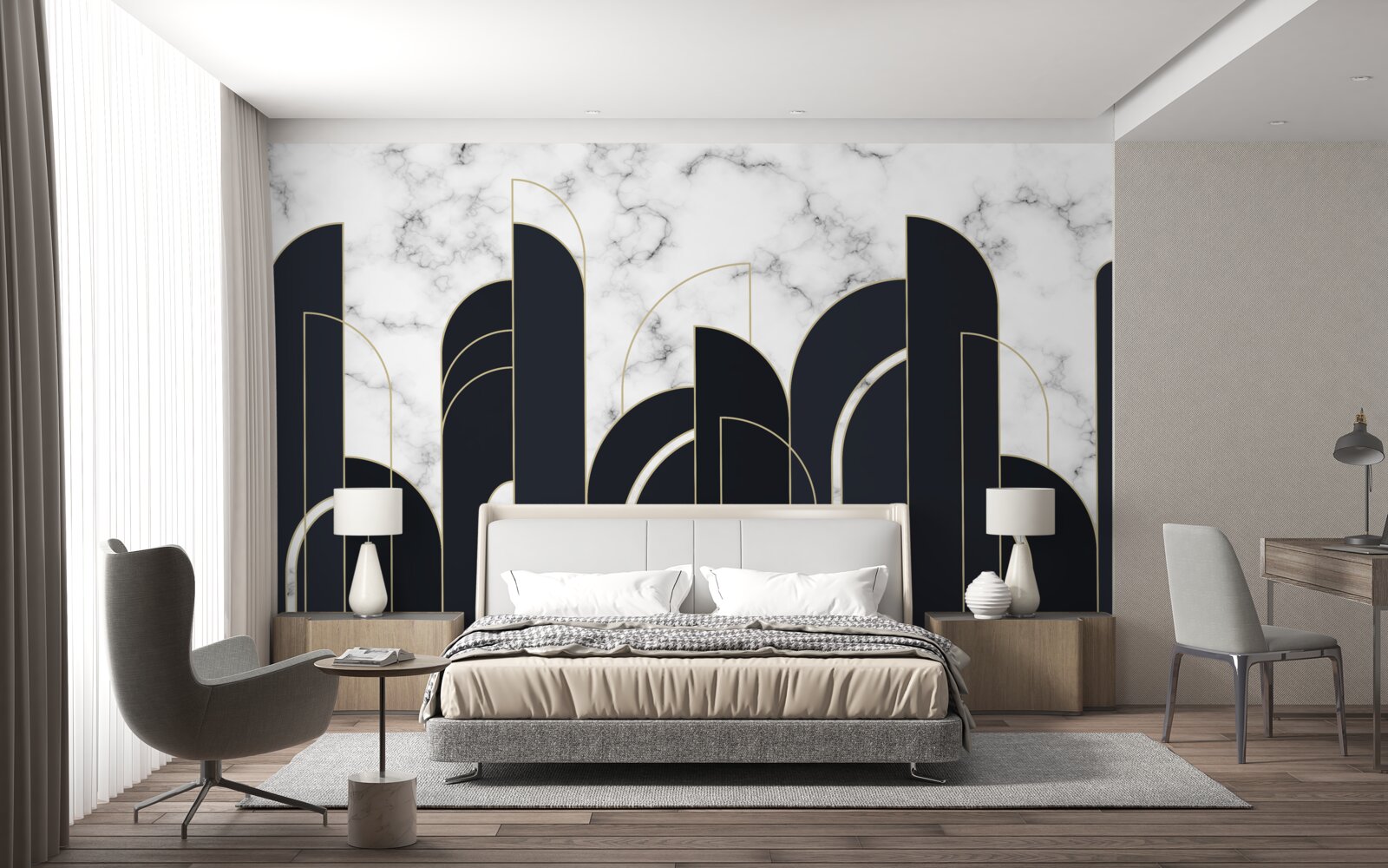 Papier peint lignes verticales noires sur l'écran d'accueil gris