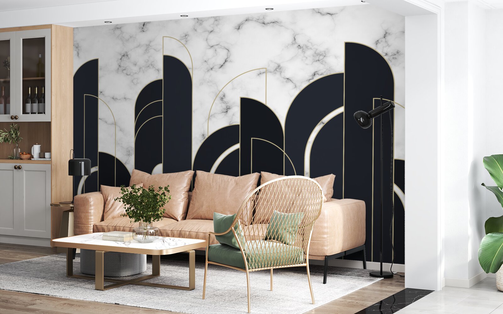 Papier peint lignes verticales noires sur l'écran d'accueil gris