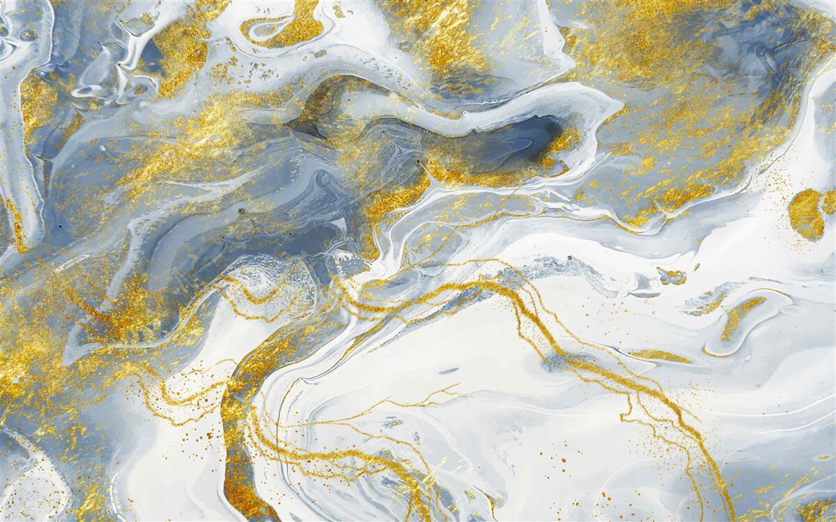 Papier peint marbre bleu avec incrustation d'or