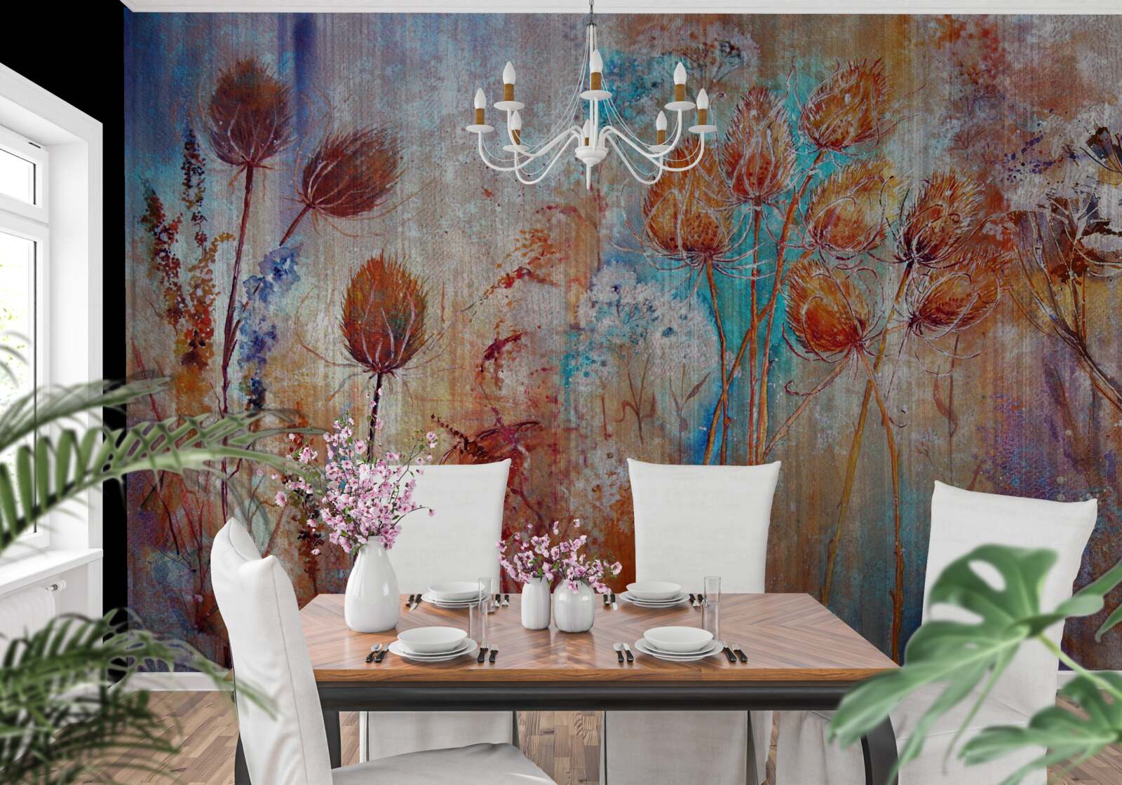 Papier peint variété de couleurs de floraison