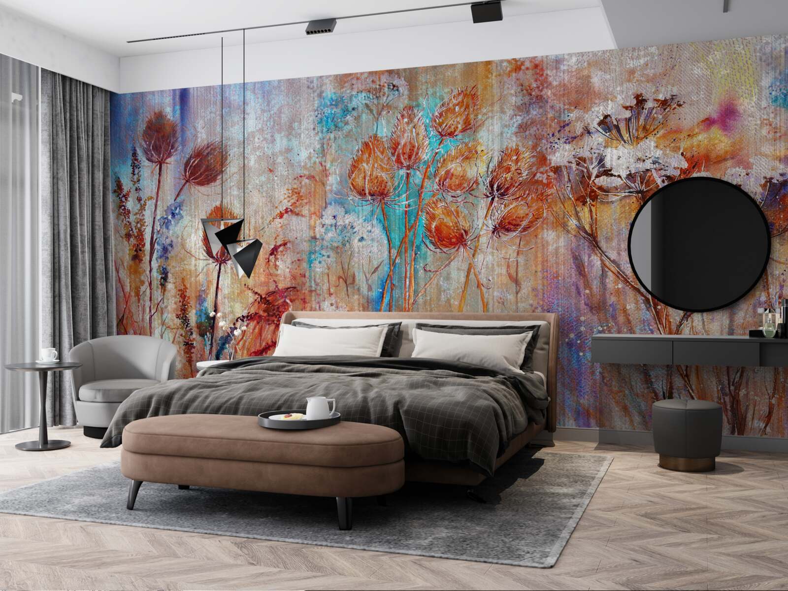 Papier peint variété de couleurs de floraison