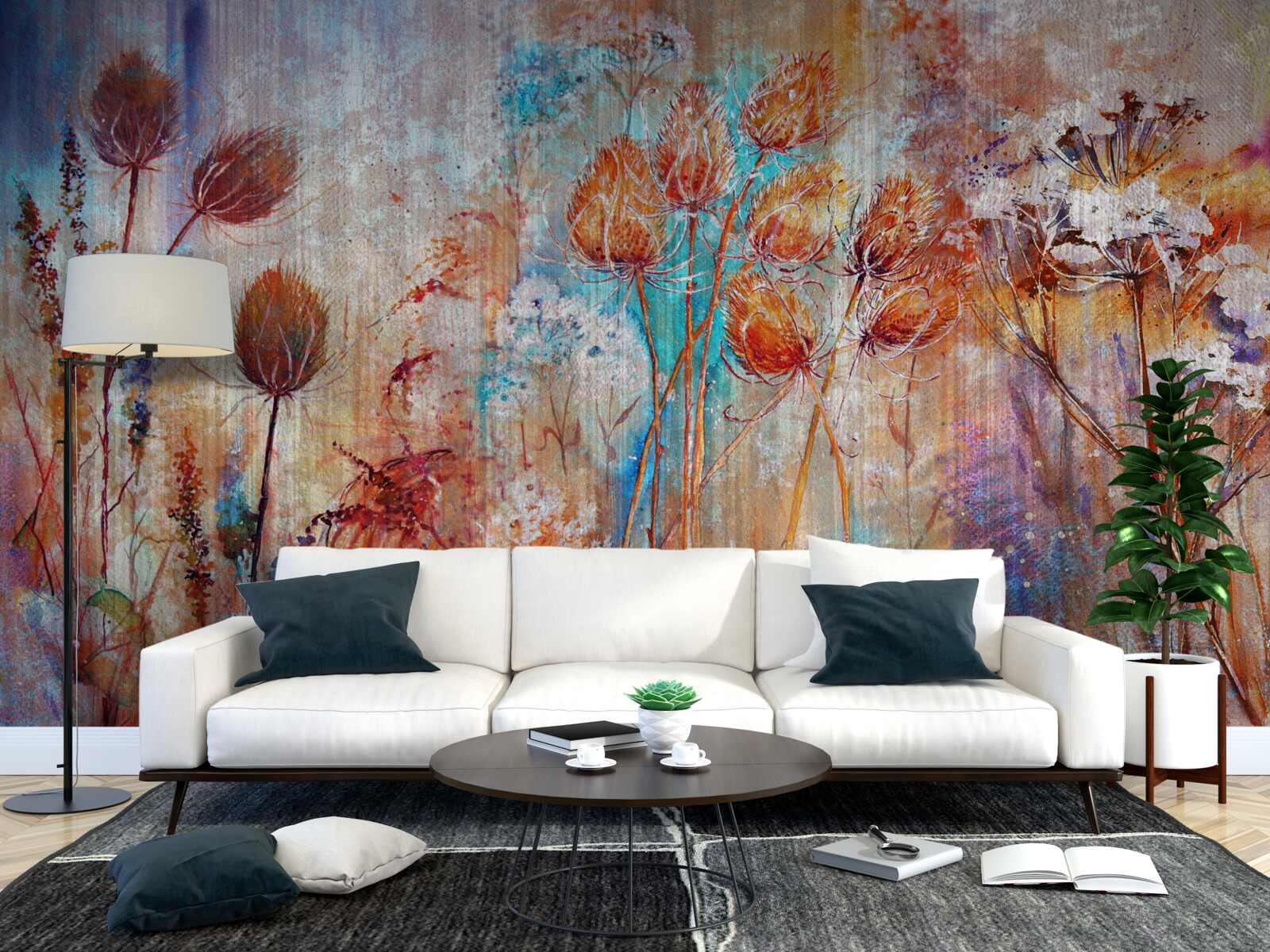 Papier peint variété de couleurs de floraison